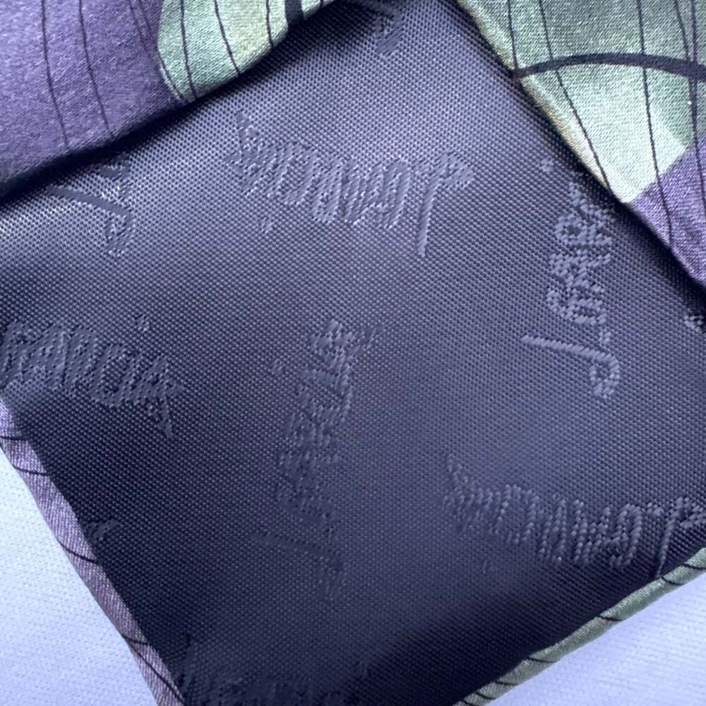 J. Garcia Moon Mountains Collection Fifty-One Silk Green Purple Necktie - Picture 5 of 8
